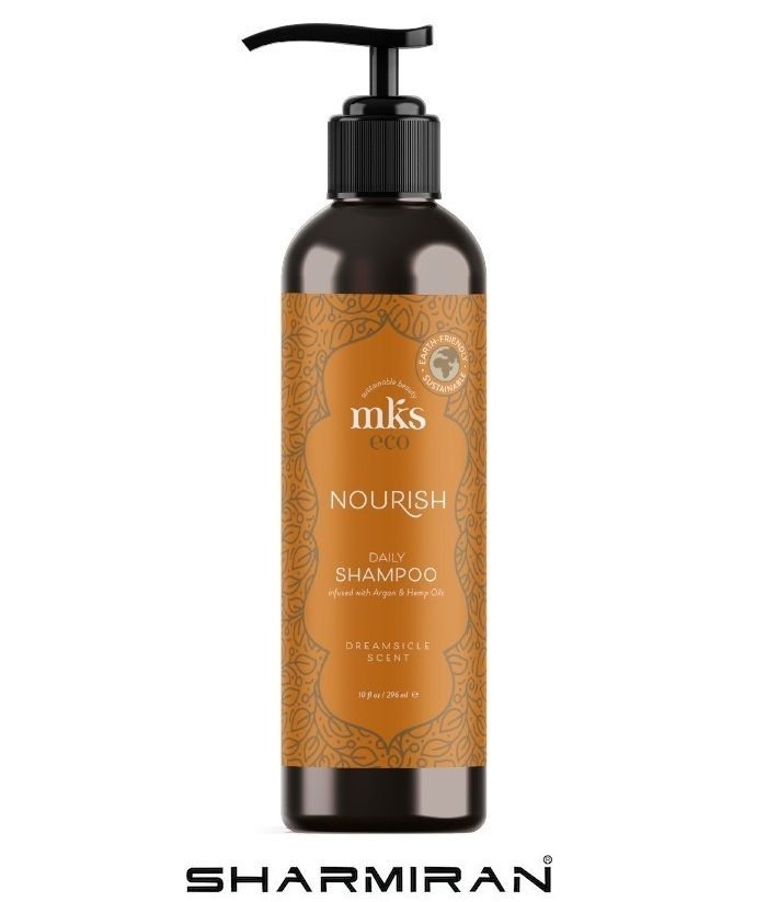 MKS ECO SHAMPOO NOURISH DAILY IFUSED WITH ARGAN AND HEMP OILS DREAMSICLE SCENT PUMP 296 ML