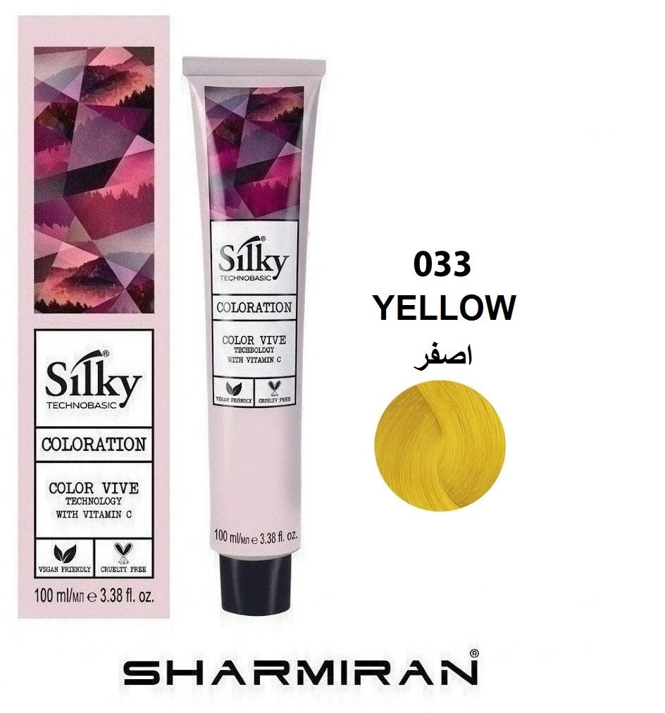 SILKY PERMANENT NO 033 HAIR DYE YELLOW TUBE 100 ML