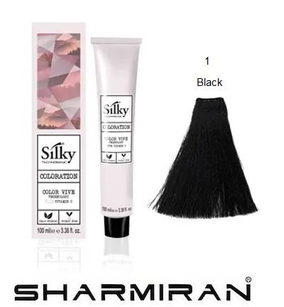 SILKY PERMANENT NO.1 HAIR DYE BLACK TUBE 100 ml