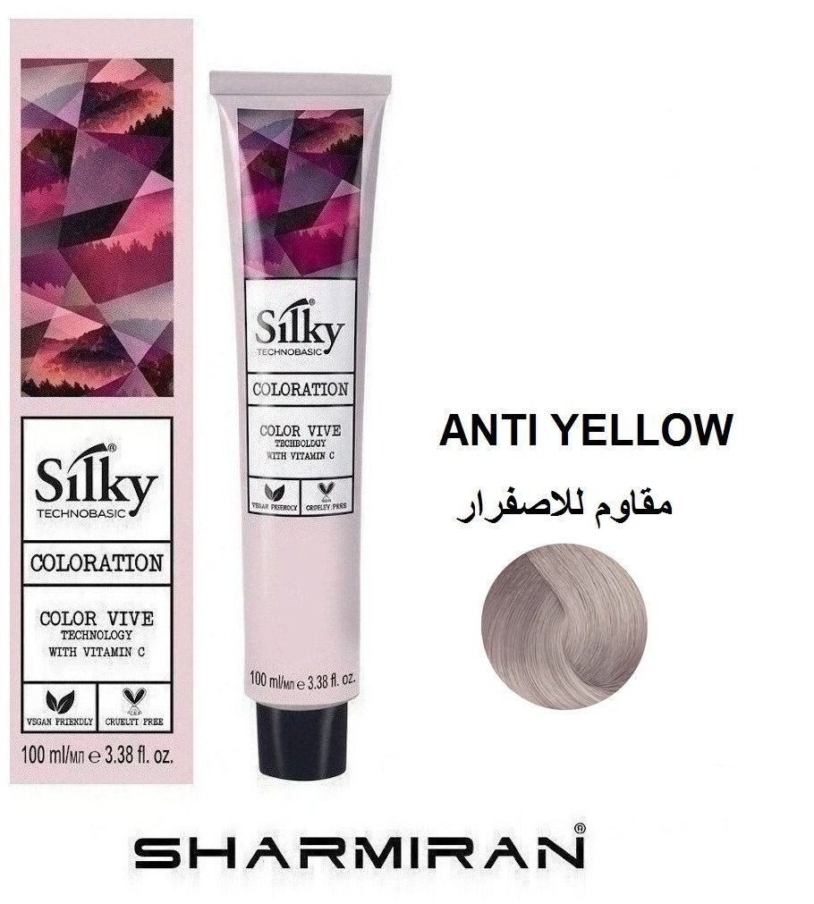 SILKY PERMANENT HAIR DYE COLOR ANTI YELLOW TUBE 100 ML