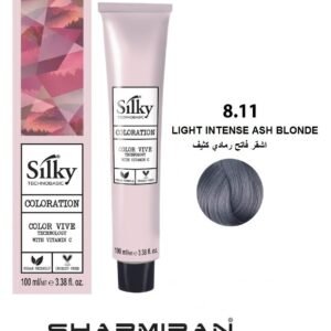 SILKY PERMANENT NO8.11 HAIR DYE LIGHT INTENSE ASH BLONDE TUBE 100 ML