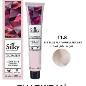 SILKY PERMANENT NO 11.8 HAIR DYE ICE BLUE PLATINUM ULTRA LIFT TUBE 100 ML