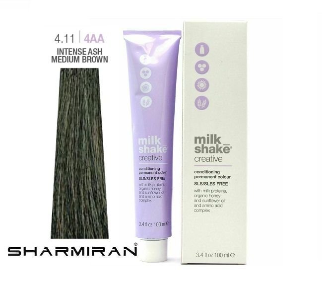 MILK SHAKE CREATIVE HAIR DYE NO4.11 4AA INTENSE ASH MEDIUM BROWN 100 ML
