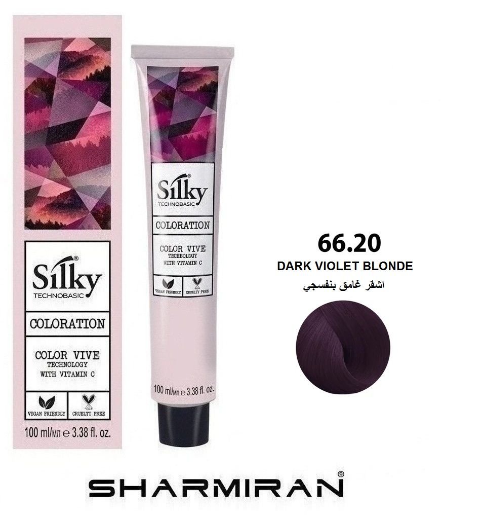 SILKY PERMANENT NO 66.20 HAIR DYE DARK VIOLET BLONDE TUBE 100 ML
