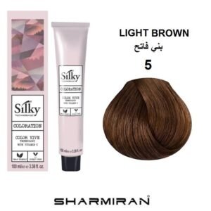 SILKY PERMANENT NO.5 HAIR DYE LIGHT BROWN TUBE 100 ML