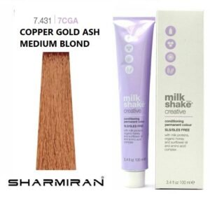 MILK SHAKE CREATIVE HAIR DYE NO7.431 7CGA COPPER GOLD ASH MEDIUM BLOND 100 ML