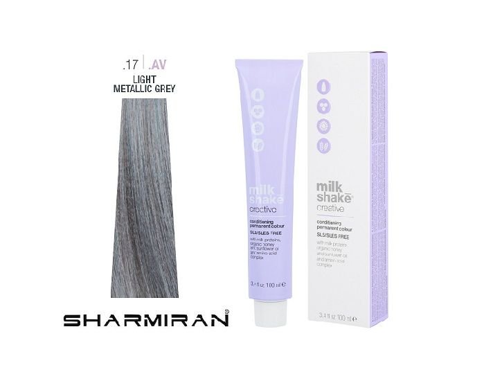MILK SHAKE CREATIVE HAIR DYE RINSE .17 .AV LIGHT METALLIC GREY GREY VIOLET 100 ML