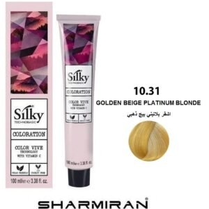 SILKY PERMANENT NO10.31 HAIR DYE GOLDEN BEIGE PLATINUM BLONDE TUBE 100 ML