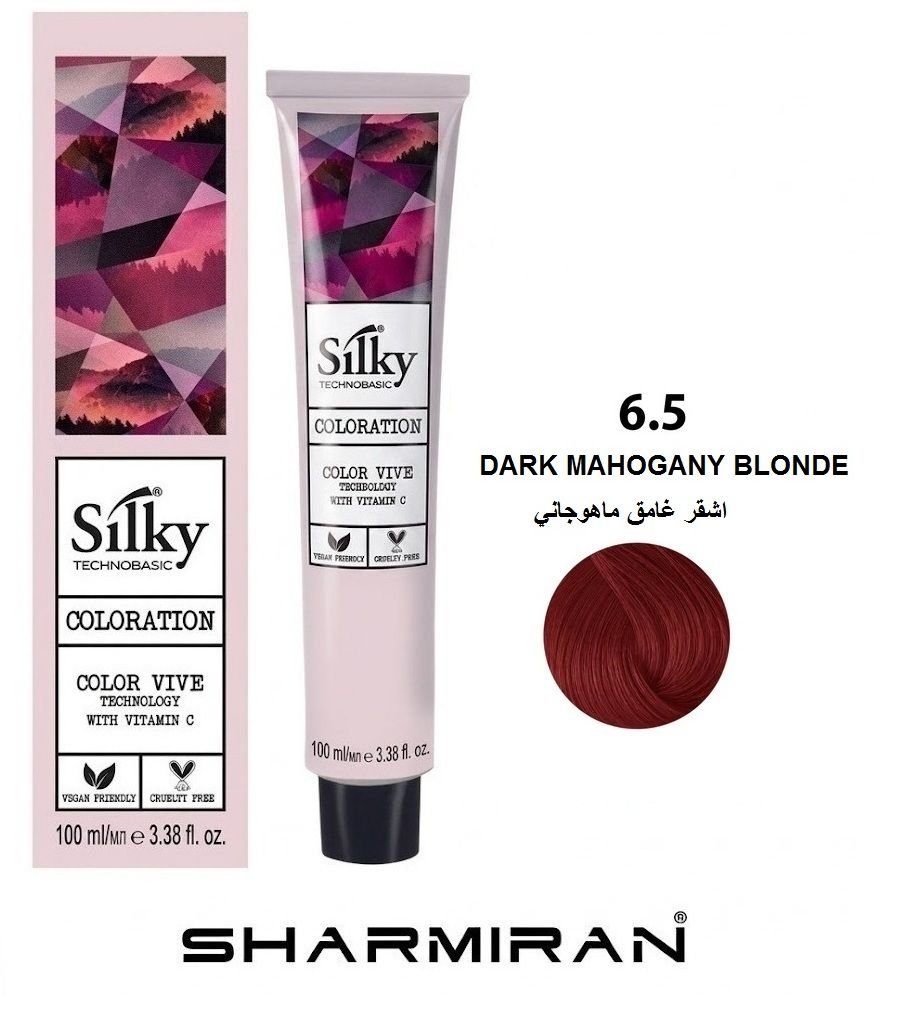 SILKY PERMANENT NO6.5 HAIR DYE DARK MAHOGANY BLONDE TUBE 100 ML