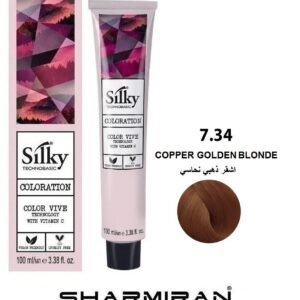 SILKY PERMANENT NO7.34 HAIR DYE COPPER GOLDEN BLONDE TUBE 100 ML