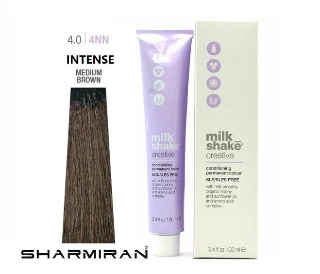 MILK SHAKE CREATIVE HAIR DYE NO4.0 4NN INTENSE MEDIUM BROWN 100 ML