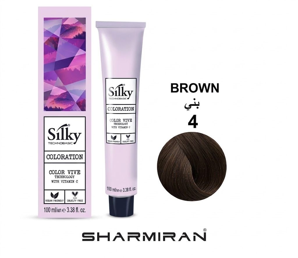 SILKY PERMANENT NO.4 HAIR DYE BROWN TUBE 100 ML