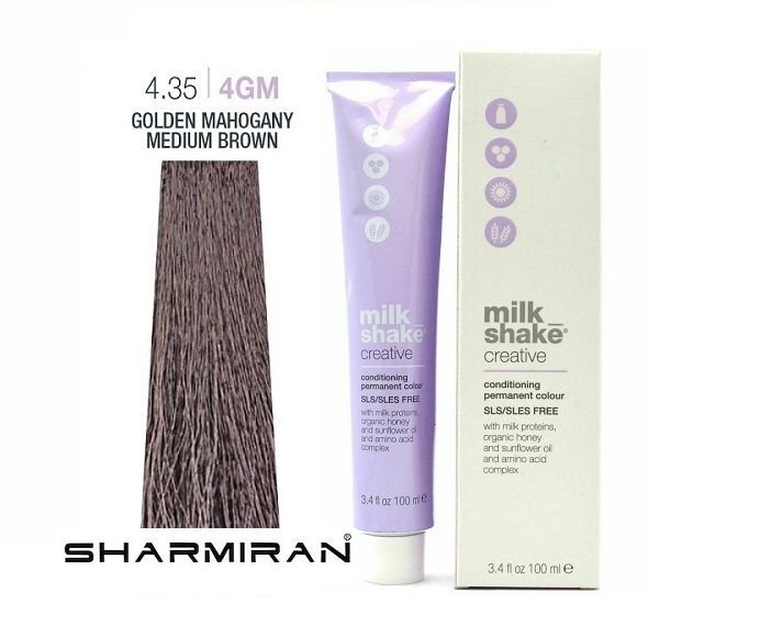 MILK SHAKE CREATIVE HAIR DYE NO4.35 4GM GOLDEN MAHOGANY MEDIUM BROWN 100 ML