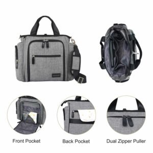 ColorLand Gabrielle Tote Baby Changing Backpack Heather Grey TT179