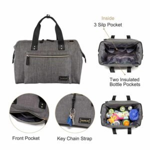 ColorLand Zera Tote Baby Changing Bag Heather Grey TT190