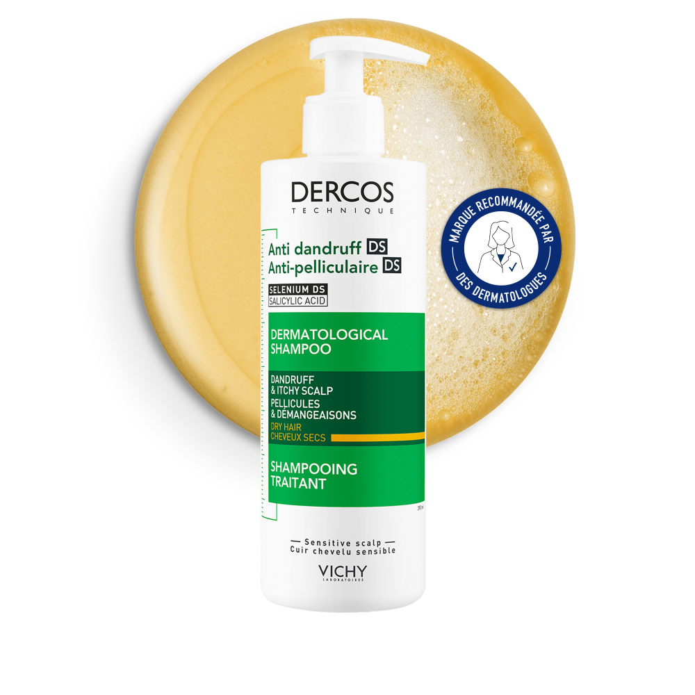 VICHY DERCOS SHAMPOO ANTI DANDRUFF DRY HAIR PUMP 390 ML